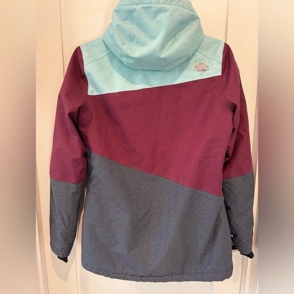 KILLTEC Torey JR ski jacket coat kids teal and burgundy size 16 junior K - Picture 8 of 9